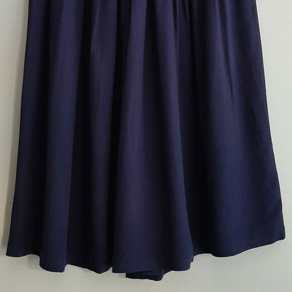 MINIMUM Denmark Maddalena Plisse Flowy Midi Skirt Navy Blue Sz S Flawed - Picture 8 of 11